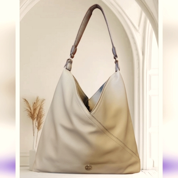 Anne Klein Handbags - Anne Klein Taupe A-line Hobo P38